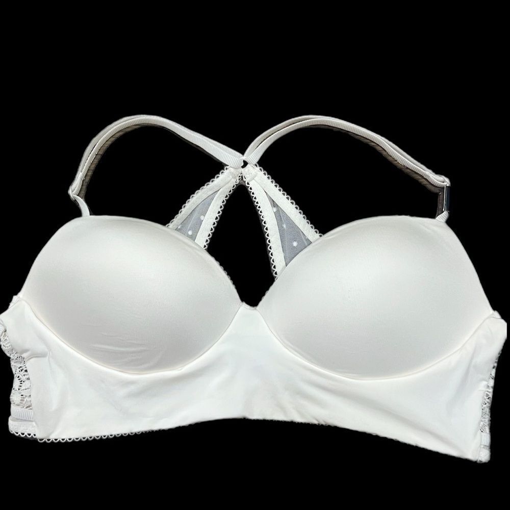 Victoria’s Secret PADDED DEMI no wire bralette Racerback bra off White Medium
